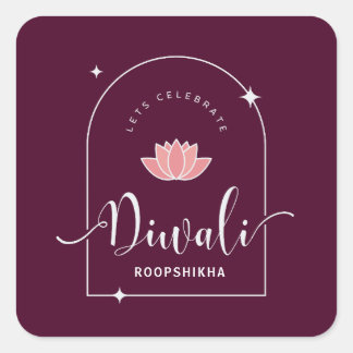 Laten we Diwali vieren Elegant Aanpasbaar Vierkante Sticker
