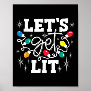 Laten we dronken worden met een drinkende kerstman poster