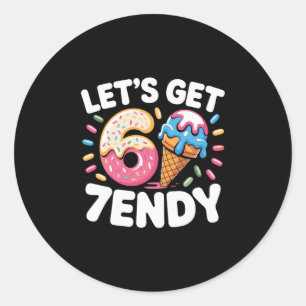 Laten we een 7endy-shirt krijgen 6 7 Meme Six Seve Ronde Sticker