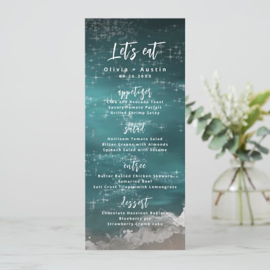 Laten we een Abstracte maragingbruiloft van de moo Menu (Staand voorkant)