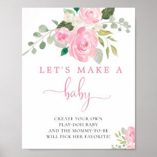 Laten we een baby maken leuk baby shower spellen poster