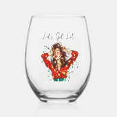 Laten we een beetje grappig wijnglas aansteken wijnglas zonder voet (Voorkant)