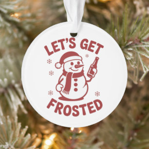 Laten we een bevroren sneeuwmannenbier krijgen Sna Ornament