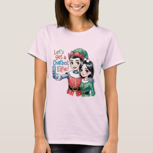 🤖Laten we een chatbot krijgen Elfie Grappige kers T-shirt (Voorkant)