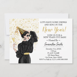 Laten we een Drink hebben om de nieuwjaarsglitter  Kaart