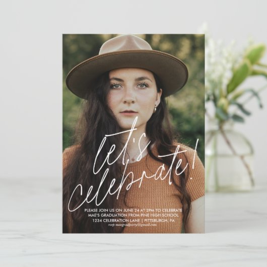 Laten we een eenvoudige uitnodiging voor een afstu (Staand voorkant)