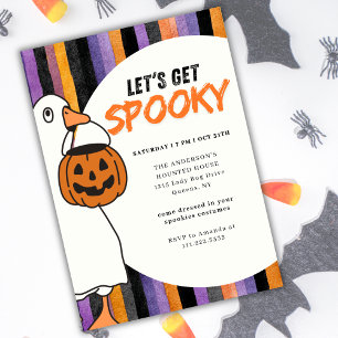 Laten we een enge Halloween-gans kostuumfeest krij Kaart