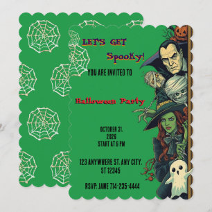 Laten we een enge Halloweenfeest geven Kaart