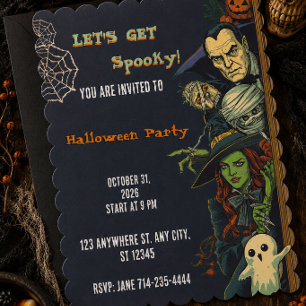 Laten we een enge Halloweenfeest geven Kaart