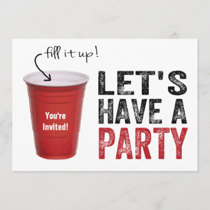 Laten we een feest hebben! Funny Red Cup Kaart