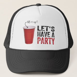 Laten we een feest hebben! Funny Red Cup Trucker Pet