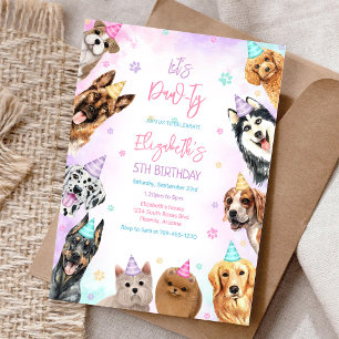 Laten we een feestje houden Kitten Hond Puppy Verj Kaart