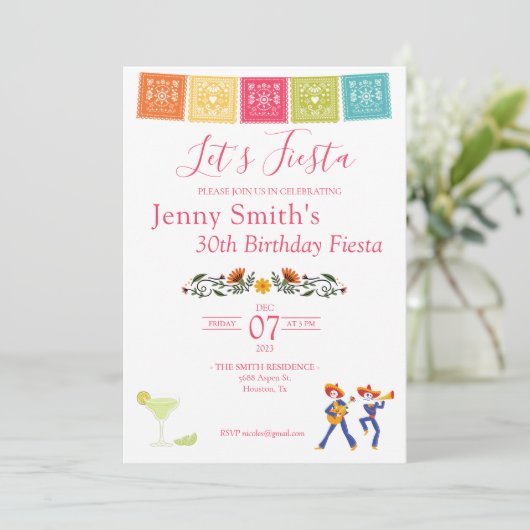 Laten we een Fiesta-feest uitnodigen Kaart (Staand voorkant)