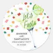 Laten we een Fiesta-verlovingsfeestje geven Ronde Sticker (Voorkant)