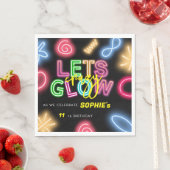 Laten we een gek neonlaserfeest gloeien servet (Insitu)