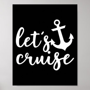 Laten we een gezinsvakantie voor koppels ankerboot poster