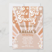 Laten we een groovy verjaardagsuitnodiging krijgen kaart (Voorkant)