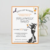 Laten we een heksengekke Halloweenfeest geven Kaart (Staand voorkant)