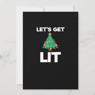 Laten we een Kerstboom met drank vieren Feestdagenkaart