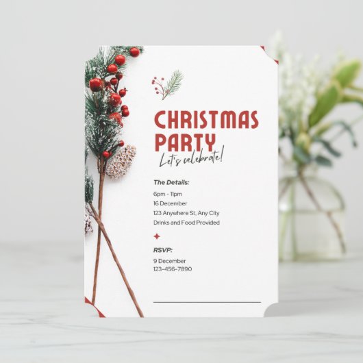 Laten we een kerstfeest uitnodigen Uitnodiging (Staand voorkant)