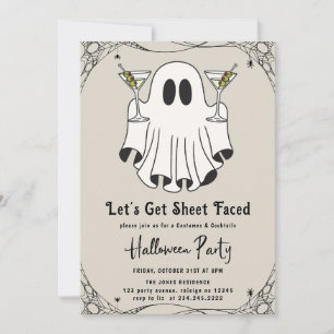 Laten we een laken gezicht krijgen Martini Hallowe Kaart