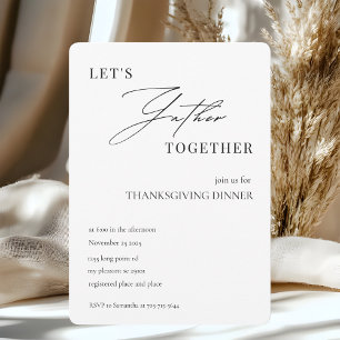 Laten we een minimalistische Thanksgiving samenbre Kaart