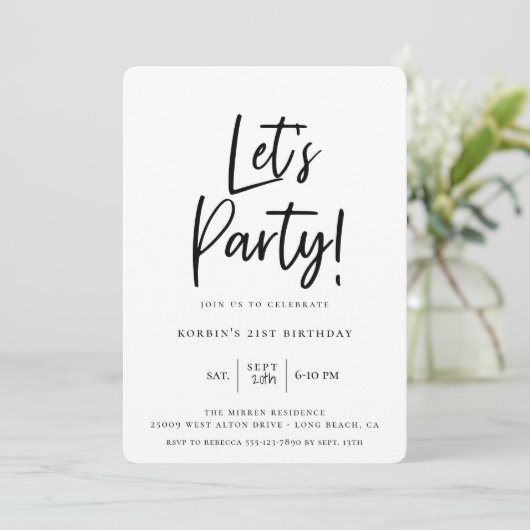 Laten we een moderne Black Script-verjaardag viere Kaart (Staand voorkant)