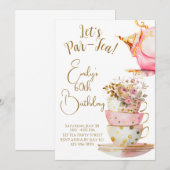 Laten we een Par-Tea verjaardagsfeest uitnodiging (Voorkant / Achterkant)