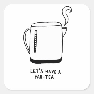 Laten we een pareltje nemen vierkante sticker
