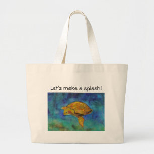 Laten we een plons maken! strandtas grote tote bag