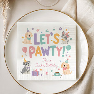Laten we een puppy-hond-thema verjaardagsfeest gev servet