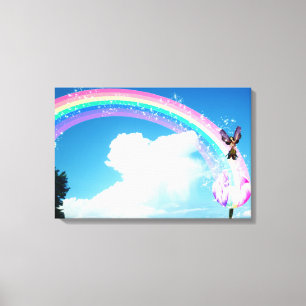Laten we een regenboog maken canvas afdruk