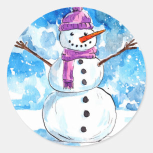 Laten we een Snowman bouwen Ronde Sticker