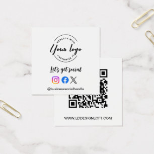 Laten we een sociale media QR-code website maken A Vierkante Visitekaartjes