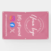 Laten we een sociale media website maken Aangepast Spandoek (Horizontaal)