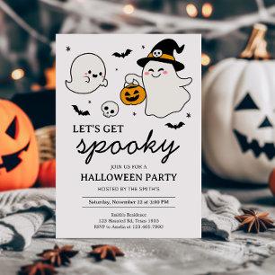 Laten we een spookachtig Halloween feestje geven Kaart