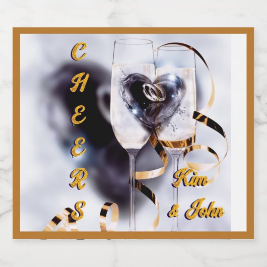 Laten we een toast maken! Cheers! Sparkling Wijnetiket (Enkel label)