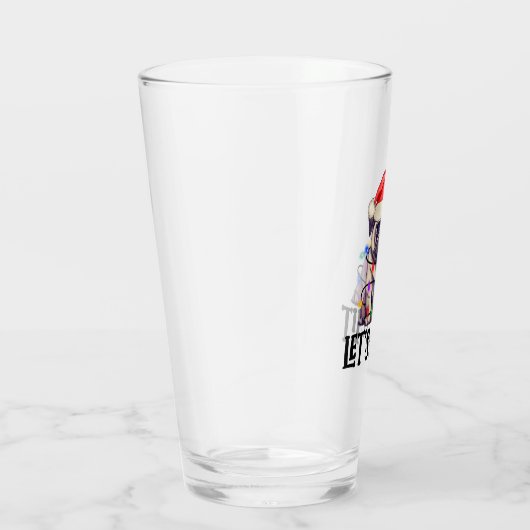 Laten we een verlichte pug in kerstverlichting lat glas (Rechts)