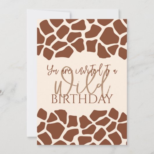 Laten we een wild dier giraffe print verjaardagsfe kaart (Achterkant)