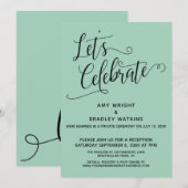 Laten we Elegant Lichtgroen Alleen Ontvangst Viere Kaart (Voorkant / Achterkant)