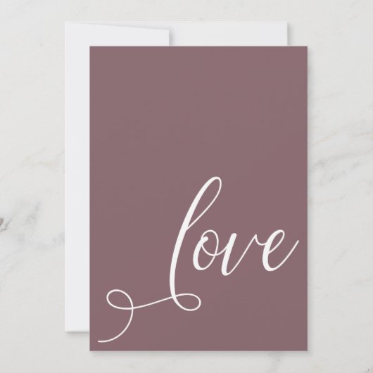 Laten we Elegante Donker Mauve Ontvangst-Only Vier Kaart (Achterkant)