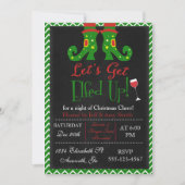 Laten we elfed omhoog kerstfeest uitnodiging (Voorkant)