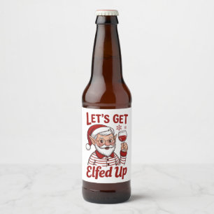 Laten we Elfenfeest Vieren Snarky Kerst Wijn Elf H Bier Etiket