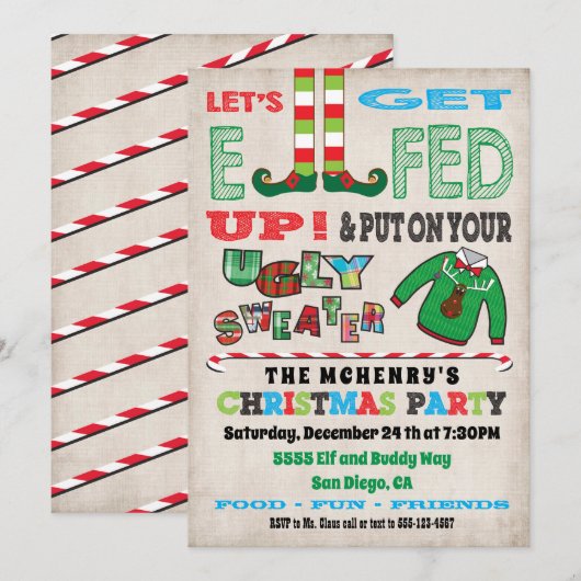 Laten we Elveelheid opzoeken op uitnodiging van Ch (Voorkant / Achterkant)