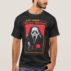 Laten we enge films kijken Horror films Scary Hall T-shirt
