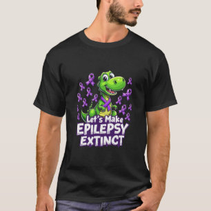 Laten we epilepsie uitroeien bewustzijn dinosaurië t-shirt