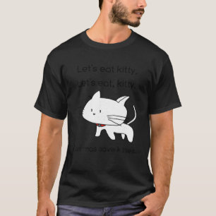 Laten we eten Kat T Shirt Grammatica redt levens G