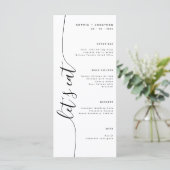 Laten we eten Verticaal Script Elegant Bruiloft Me Menu (Staand voorkant)