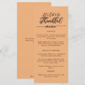 Laten we eten & zijn dankbare Oranje Thanksgiving Menu (Voorkant / Achterkant)