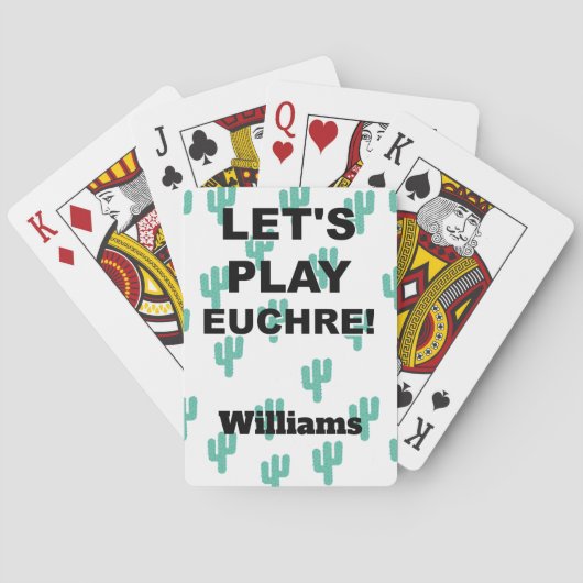 Laten we Euchre spelen! Cactus Design Custom Pokerkaarten (Achterkant)